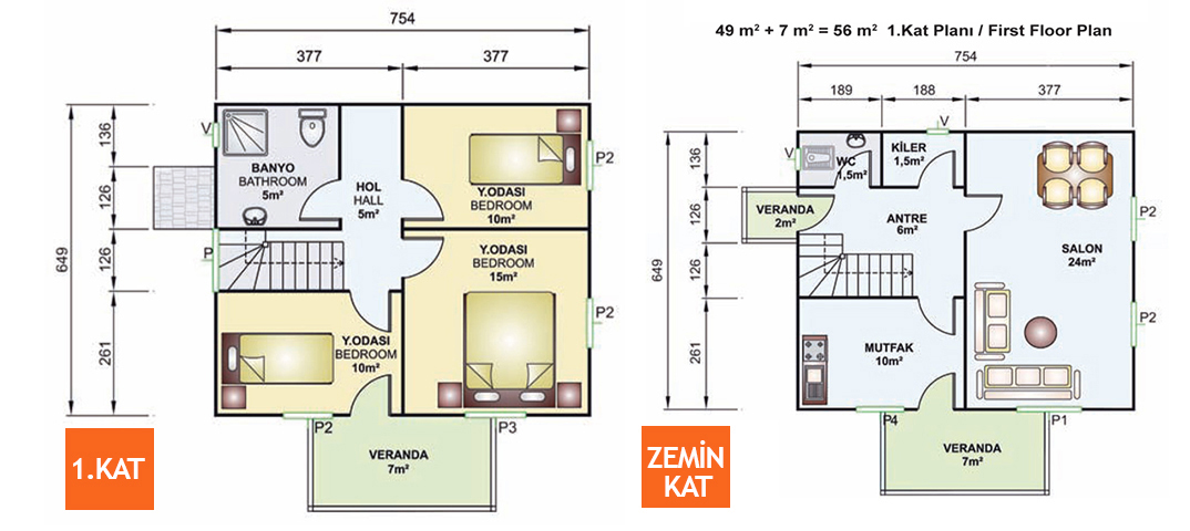 Kayseri Anahtar Teslim Prefabrik 114 mt 5 Kayseri Anahtar Teslim Prefabrik 114 mt - Görsel 3