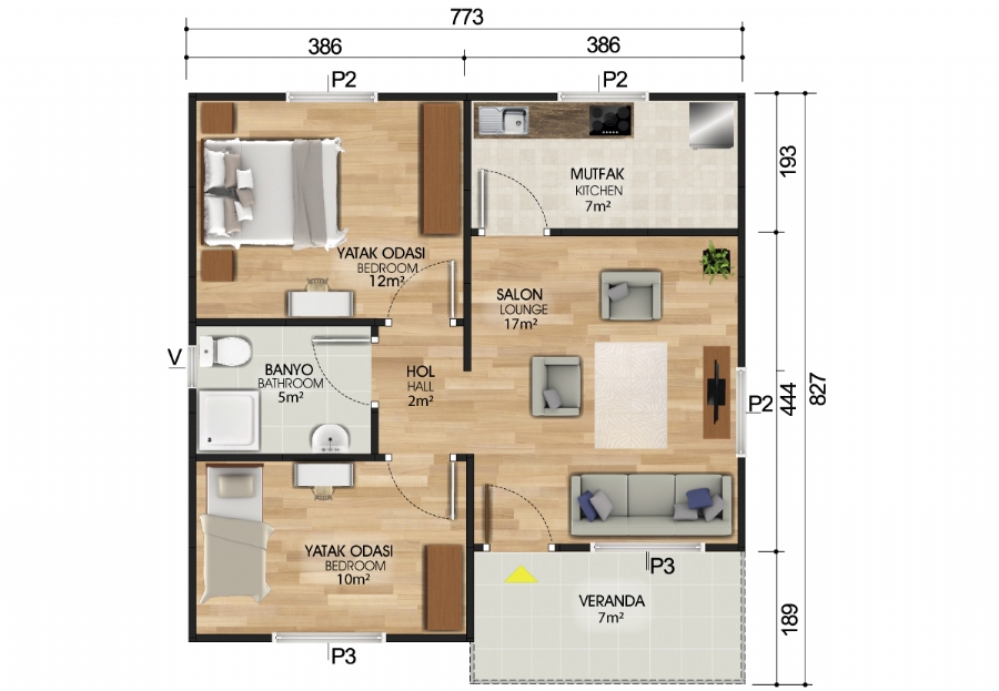 Kayseri Prefabrik 62 mt 4 Kayseri Prefabrik 62 mt - Görsel 2