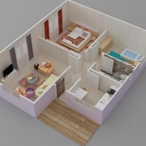 68mt2 prefabrik ev plan2