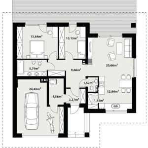 144 mt betonarme ev plan
